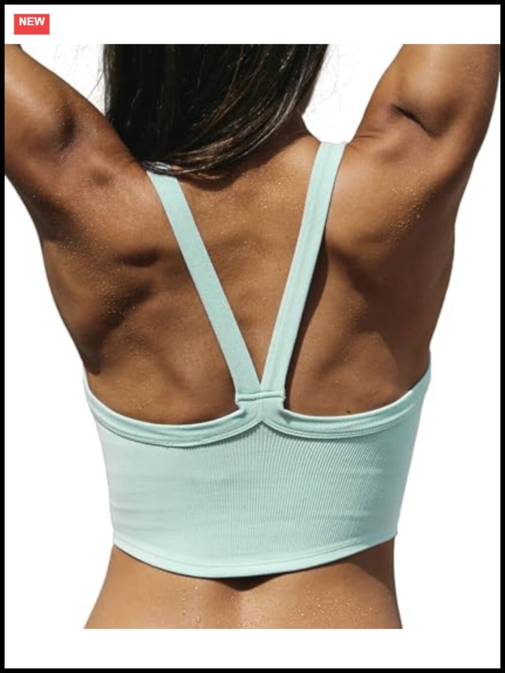 Rib-Knit Seamless Crop Tank Top Scoop Neck Racerback Slim Fit Workout Yoga Cami